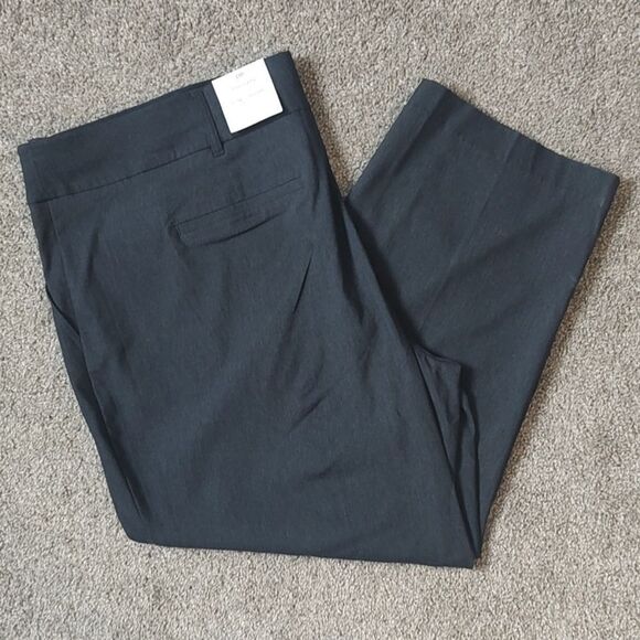 New With Tag Addition Elle Plus Size 28 Petite Dark Grey Straight Leg Ankle Pant - Picture 8 of 14